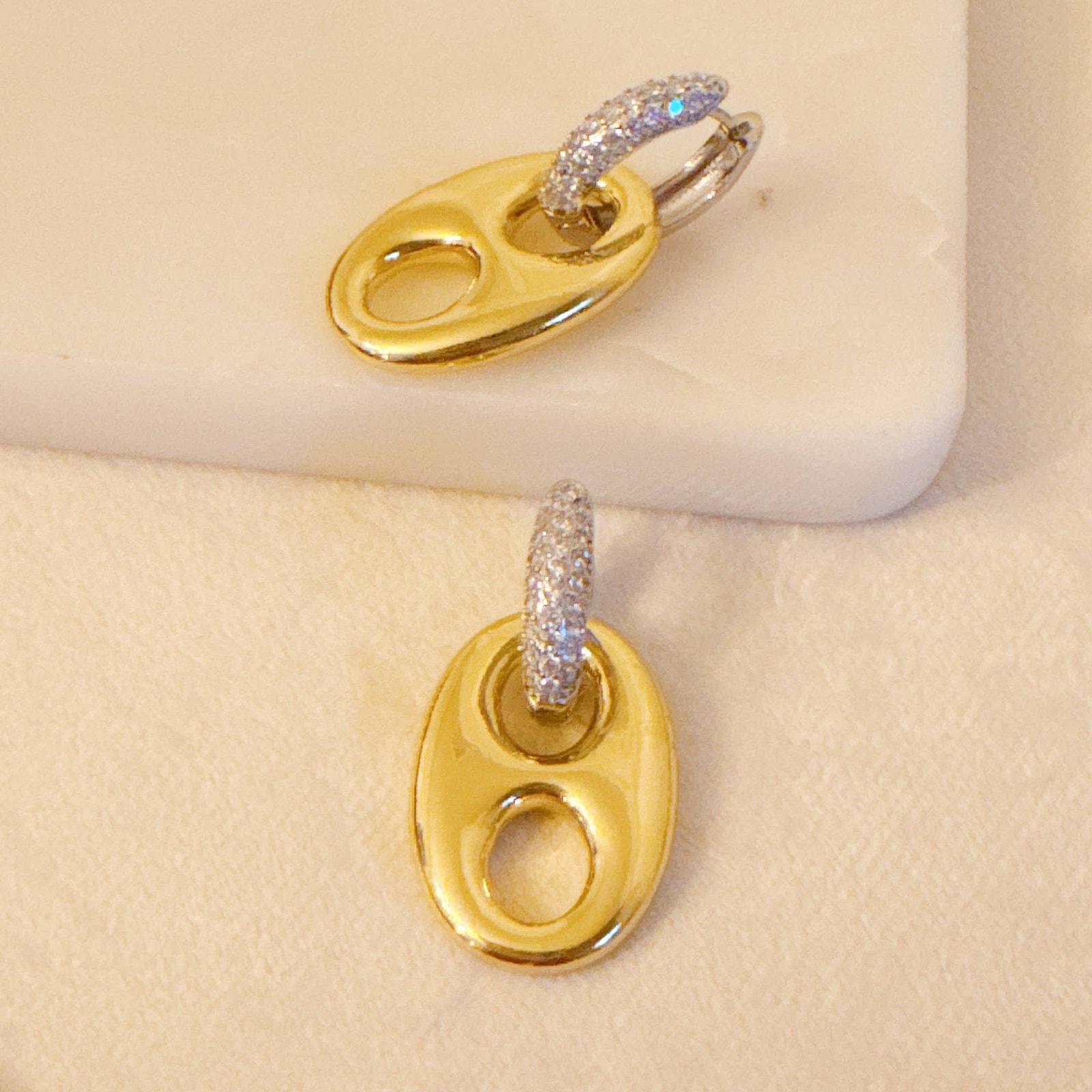 Glam Pave Equestrian Western Horse Bit Drop Earrings